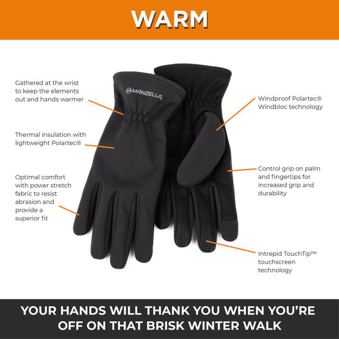 Ladies Manzella Glove Warm Black Extra Image 2